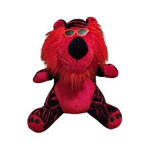 Vintage 21" Fred Silber Co. Carnival Red Black Striped Lion Korea and USA